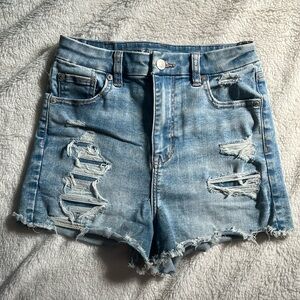American eagle light wash denim short, size 0.